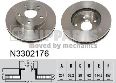 Nipparts N3302176 - Discofreno autozon.pro