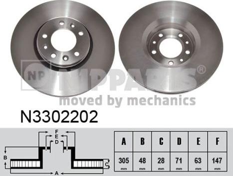 Nipparts N3302202 - Discofreno autozon.pro