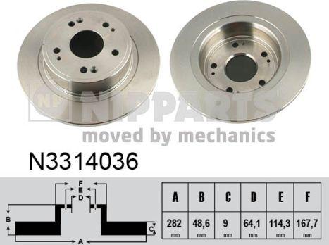 Nipparts N3314036 - Discofreno autozon.pro