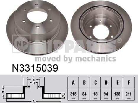 Nipparts N3315039 - Discofreno autozon.pro