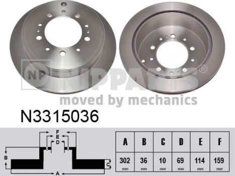 Nipparts N3315036 - Discofreno autozon.pro