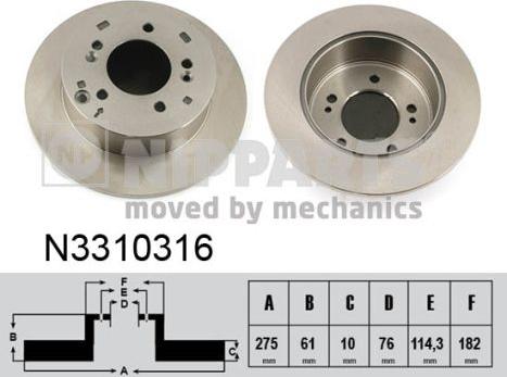 Nipparts N3310316 - Discofreno autozon.pro