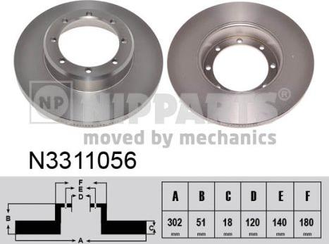 Nipparts N3311056 - Discofreno autozon.pro