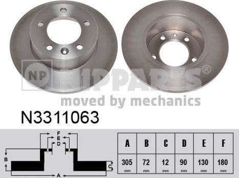 Nipparts N3311063 - Discofreno autozon.pro