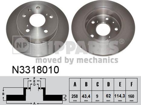 Nipparts N3318010 - Discofreno autozon.pro