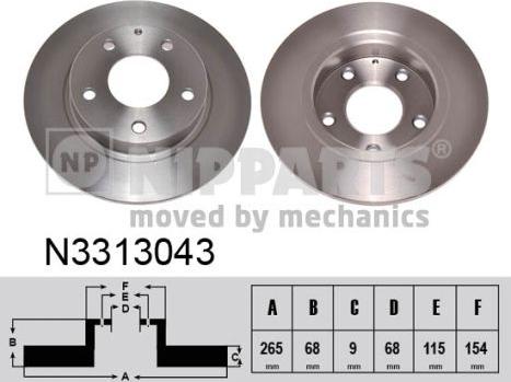 Nipparts N3313043 - Discofreno autozon.pro