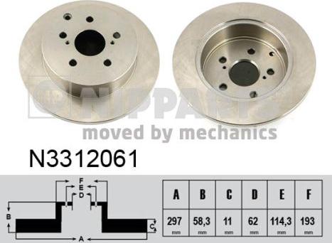 Nipparts N3312061 - Discofreno autozon.pro