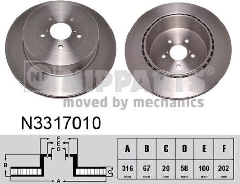 Nipparts N3317010 - Discofreno autozon.pro