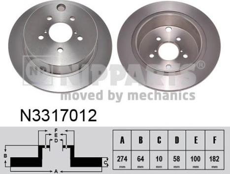 Nipparts N3317012 - Discofreno autozon.pro