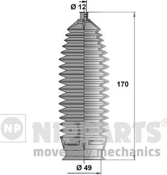 Nipparts N2840507 - Kit soffietto, Sterzo autozon.pro