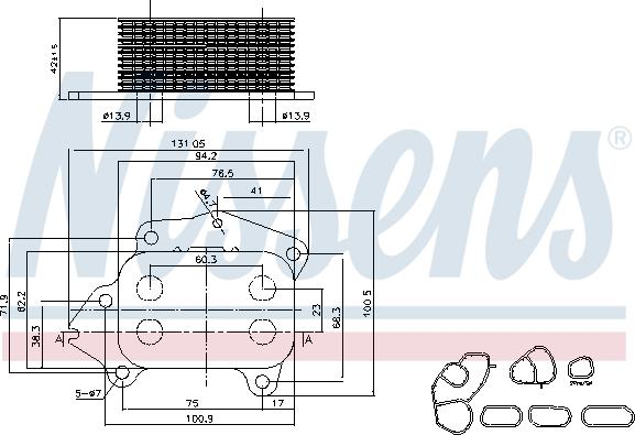 Nissens 90670 - Radiatore olio, Olio motore autozon.pro