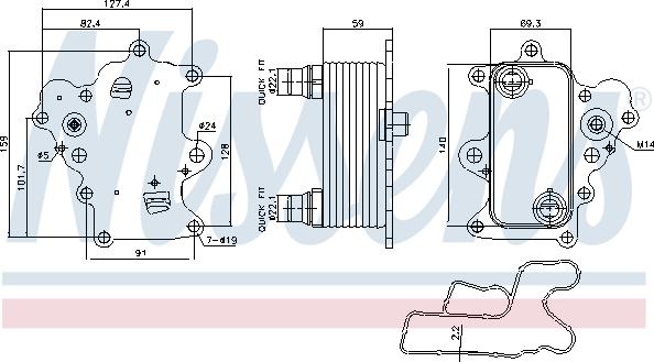 Nissens 91457 - Radiatore olio, Olio motore autozon.pro