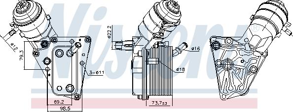 Nissens 91347 - Radiatore olio, Olio motore autozon.pro