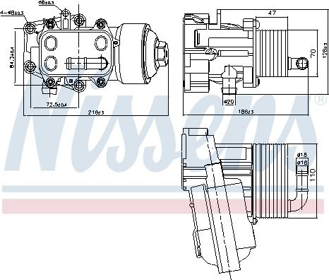 Nissens 91315 - Radiatore olio, Olio motore autozon.pro