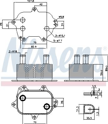 Nissens 91205 - Radiatore olio, Olio motore autozon.pro