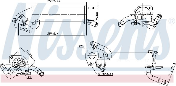 Nissens 989449 - Radiatore, Ricircolo gas scarico autozon.pro