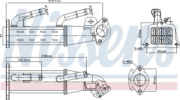 Nissens 989404 - Radiatore, Ricircolo gas scarico autozon.pro