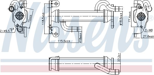 Nissens 989400 - Radiatore, Ricircolo gas scarico autozon.pro