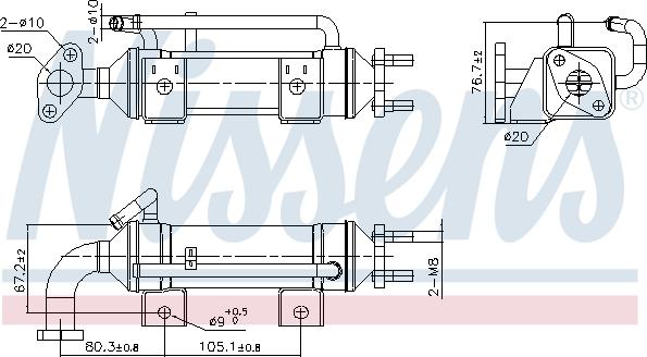 Nissens 989435 - Radiatore, Ricircolo gas scarico autozon.pro