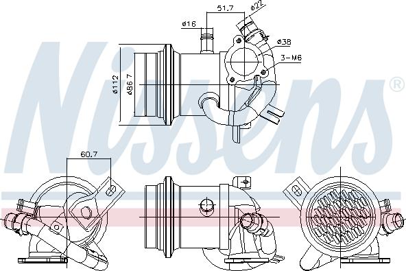 Nissens 989424 - Radiatore, Ricircolo gas scarico autozon.pro