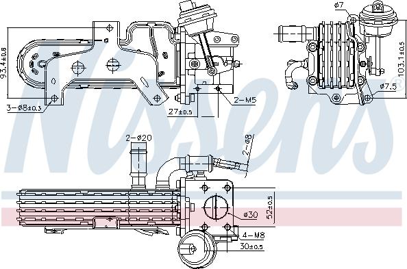 Nissens 989420 - Radiatore, Ricircolo gas scarico autozon.pro