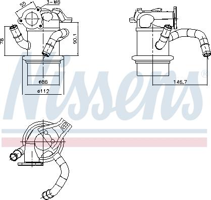 Nissens 989421 - Radiatore, Ricircolo gas scarico autozon.pro