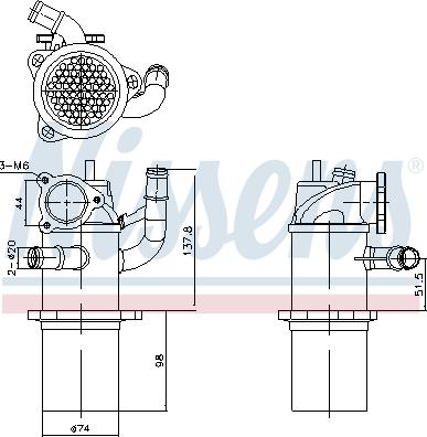 Nissens 989423 - Radiatore, Ricircolo gas scarico autozon.pro