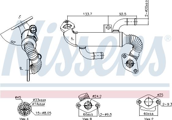 Nissens 989399 - Radiatore, Ricircolo gas scarico autozon.pro