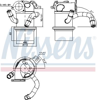 Nissens 989315 - Radiatore, Ricircolo gas scarico autozon.pro