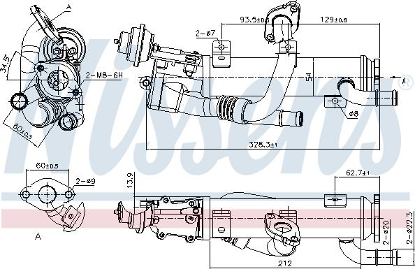 Nissens 989329 - Radiatore, Ricircolo gas scarico autozon.pro