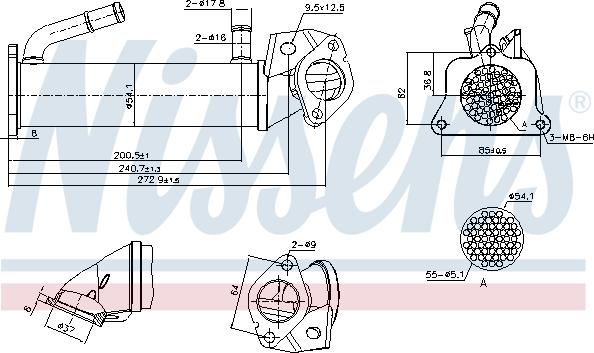 Nissens 989321 - Radiatore, Ricircolo gas scarico autozon.pro