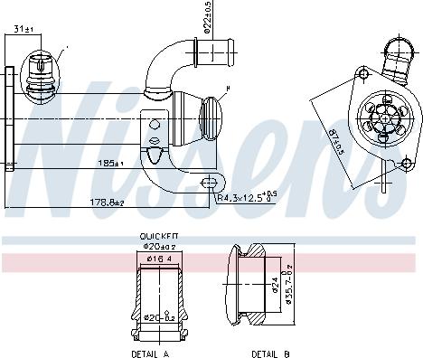 Nissens 989278 - Radiatore, Ricircolo gas scarico autozon.pro