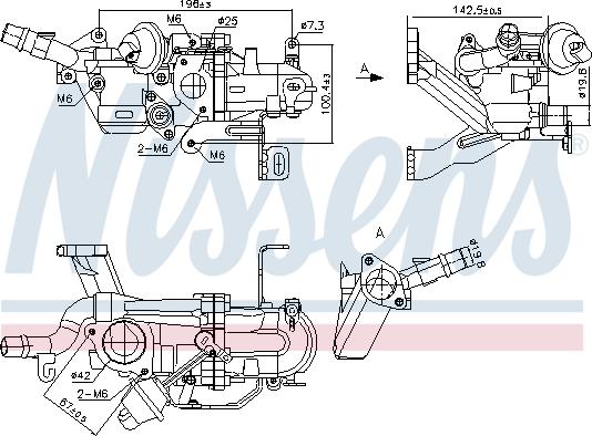 Nissens 989273 - Radiatore, Ricircolo gas scarico autozon.pro