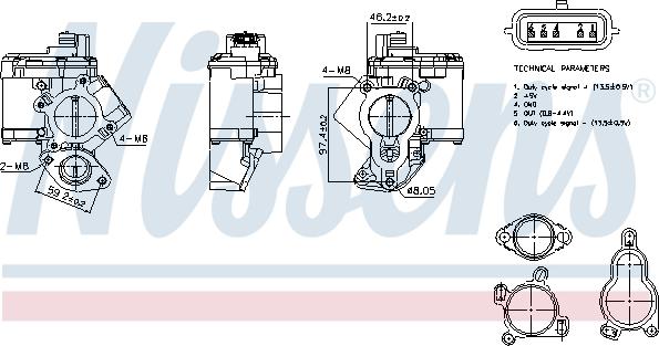 Nissens 98463 - Valvola ricircolo gas scarico-EGR autozon.pro