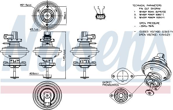 Nissens 98208 - Valvola ricircolo gas scarico-EGR autozon.pro