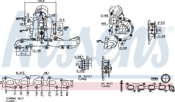 Nissens 93506 - Turbocompressore, Sovralimentazione autozon.pro