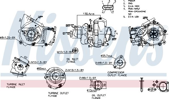 Nissens 93502 - Turbocompressore, Sovralimentazione autozon.pro