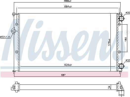 Nissens 694690 - Radiatore, Raffreddamento motore autozon.pro