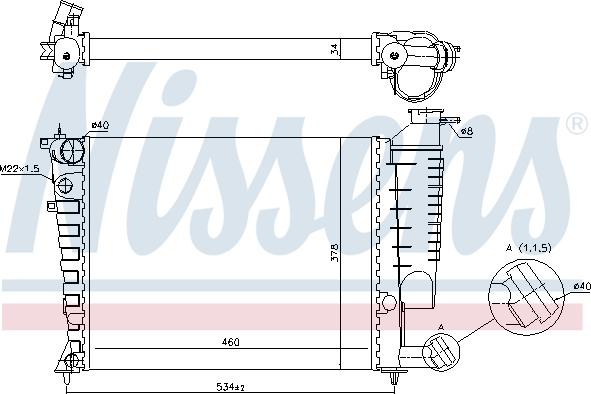 Nissens 695966 - Radiatore, Raffreddamento motore autozon.pro