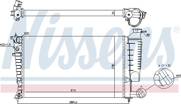 Nissens 695091 - Radiatore, Raffreddamento motore autozon.pro