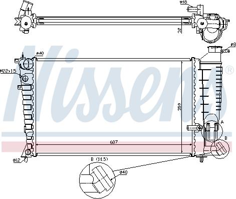 Nissens 697136 - Radiatore, Raffreddamento motore autozon.pro