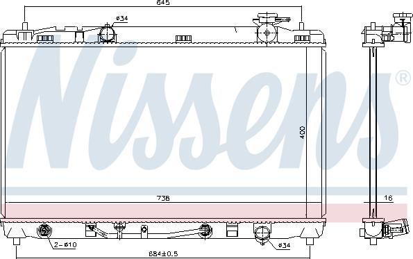 Nissens 646844 - Radiatore, Raffreddamento motore autozon.pro