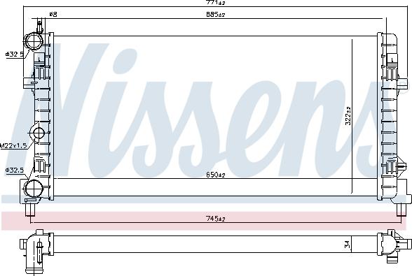 Nissens 695421 - Radiatore, Raffreddamento motore autozon.pro