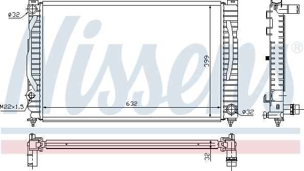 Nissens 691055 - Radiatore, Raffreddamento motore autozon.pro