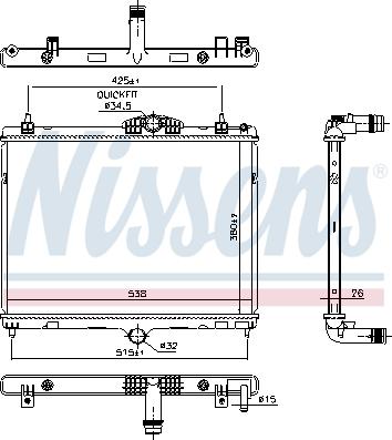 Nissens 606055 - Radiatore, Raffreddamento motore autozon.pro