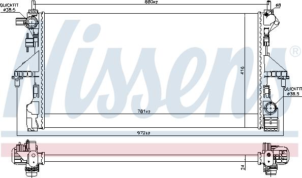 Nissens 606169 - Radiatore, Raffreddamento motore autozon.pro