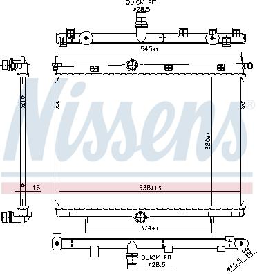 Nissens 606859 - Radiatore, Raffreddamento motore autozon.pro