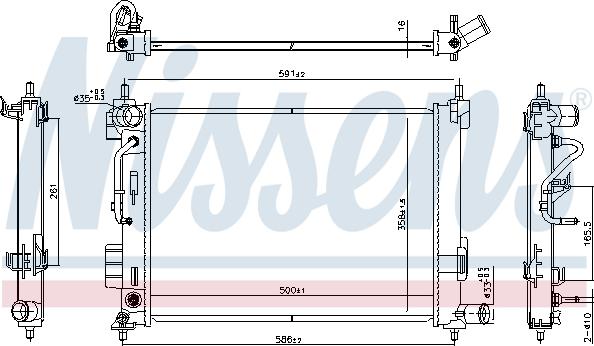 Nissens 606804 - Radiatore, Raffreddamento motore autozon.pro