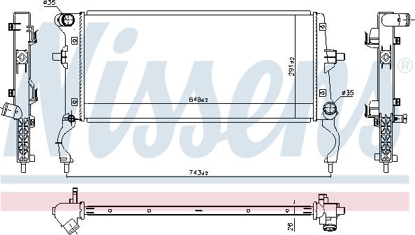 Nissens 606261 - Radiatore, Raffreddamento motore autozon.pro