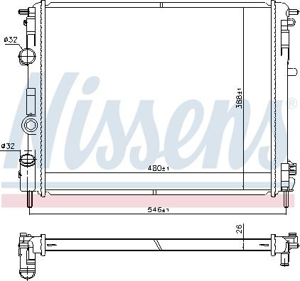 Nissens 607085 - Radiatore, Raffreddamento motore autozon.pro